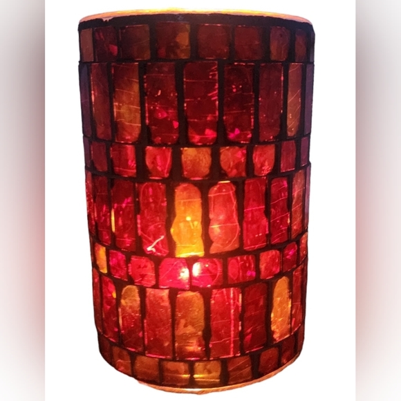 Red mosaic candle - Picture 3 of 5